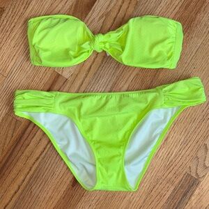 Victoria’s Secret small/medium Bandeau Bikini Set neon lime